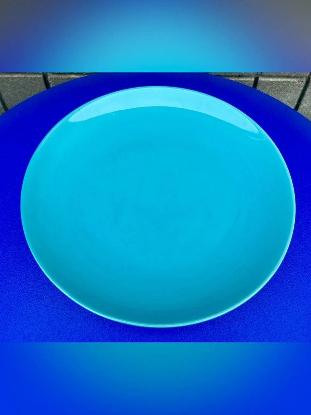 Vtg Discontinued IKEA FARGRIK Turquoise Dinner Plate